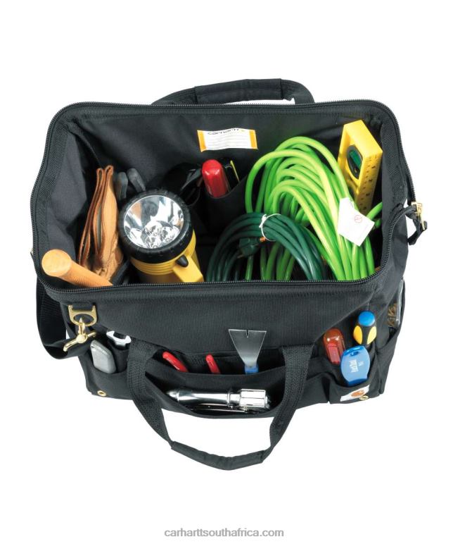 Men Black 6D80X6 Carhartt 16-Inch 30 Pocket Heavyweight Tool Bag