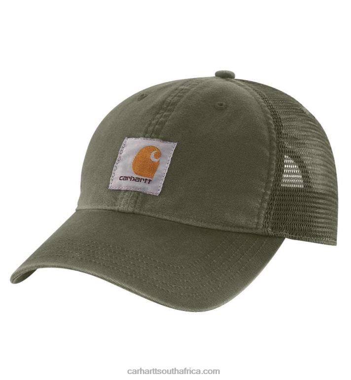Men Azure Blue 6D80X86 Carhartt Canvas Mesh-Back Cap