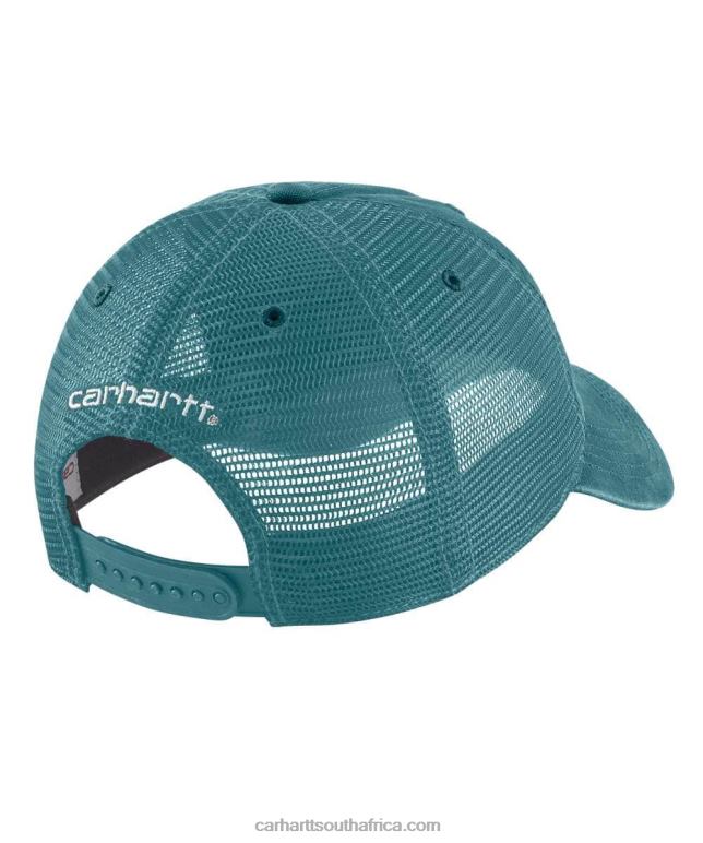 Men Azure Blue 6D80X86 Carhartt Canvas Mesh-Back Cap