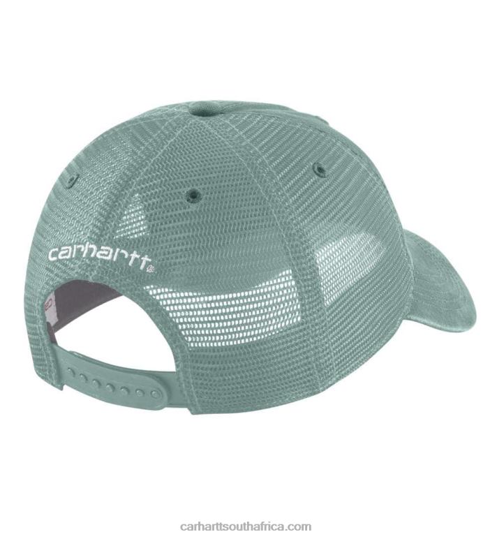 Men Azure Blue 6D80X86 Carhartt Canvas Mesh-Back Cap