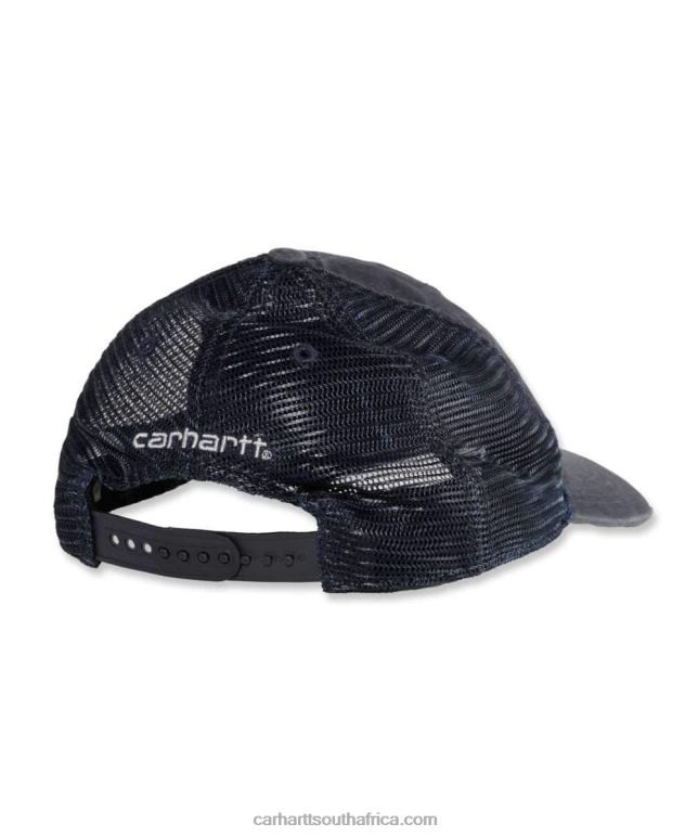 Men Azure Blue 6D80X86 Carhartt Canvas Mesh-Back Cap