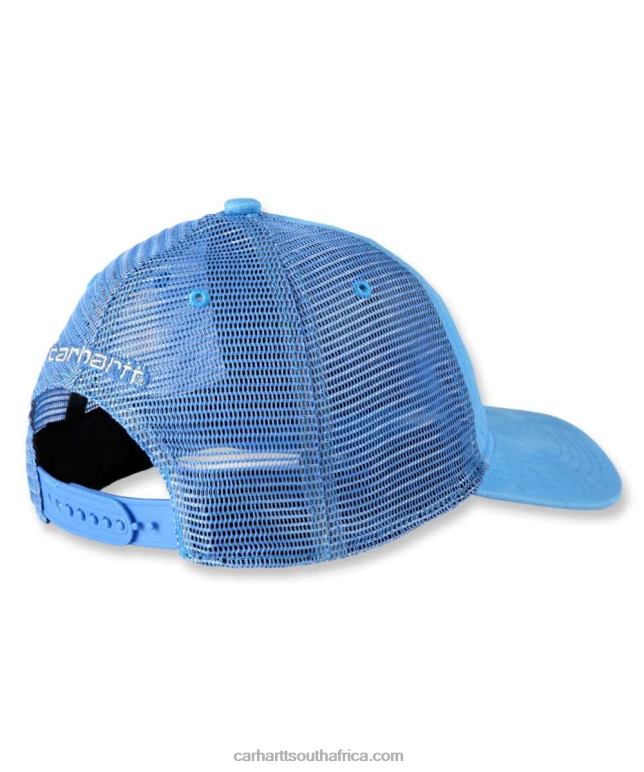 Men Azure Blue 6D80X86 Carhartt Canvas Mesh-Back Cap