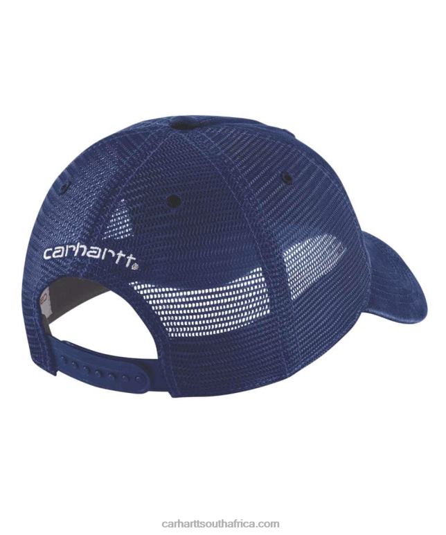 Men Azure Blue 6D80X86 Carhartt Canvas Mesh-Back Cap