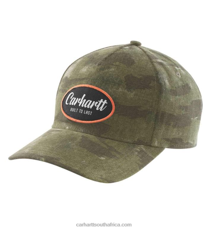 Men Basil Blind Fatique Camo 6D80X91 Carhartt Canvas Built To Last Camo Patch Cap