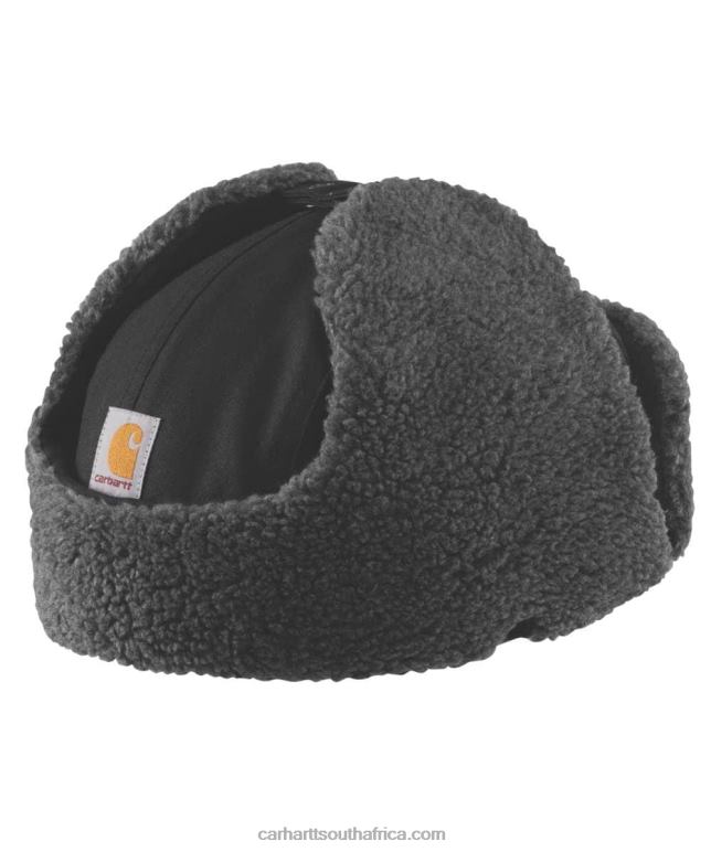 Men Black 6D80X10 Carhartt Rain Defender Canvas Trapper Hat