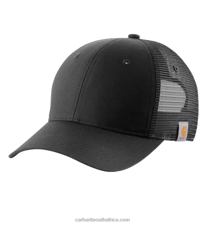 Men Black 6D80X85 Carhartt Rugged Professional Series Canvas Mesh Back Cap