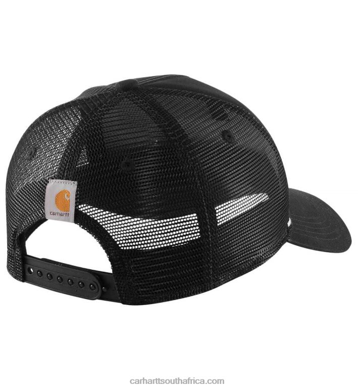 Men Black 6D80X90 Carhartt Canvas Mesh-Back Crafted Patch Cap