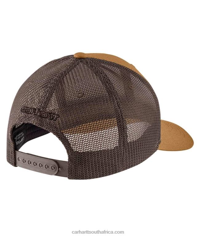 Men Black Arborvitae 6D80X87 Carhartt Rugged Flex Twill Mesh-Back Logo Patch Cap