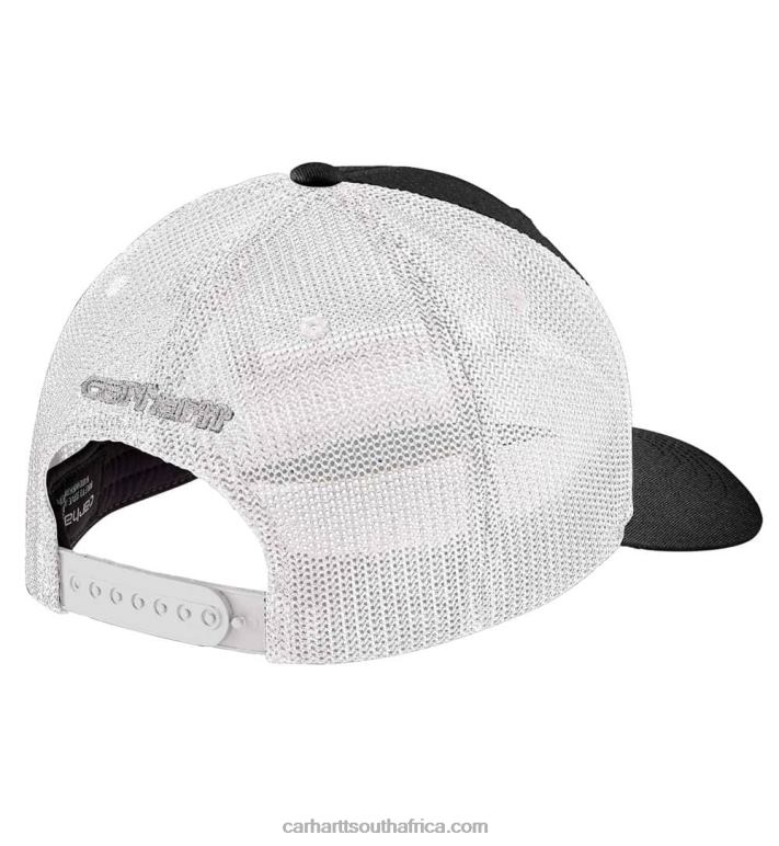 Men Black Arborvitae 6D80X87 Carhartt Rugged Flex Twill Mesh-Back Logo Patch Cap