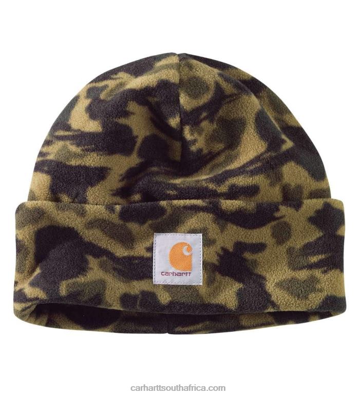 Men Black Blind Duck Camo 6D80X102 Carhartt Fleece Camo Beanie