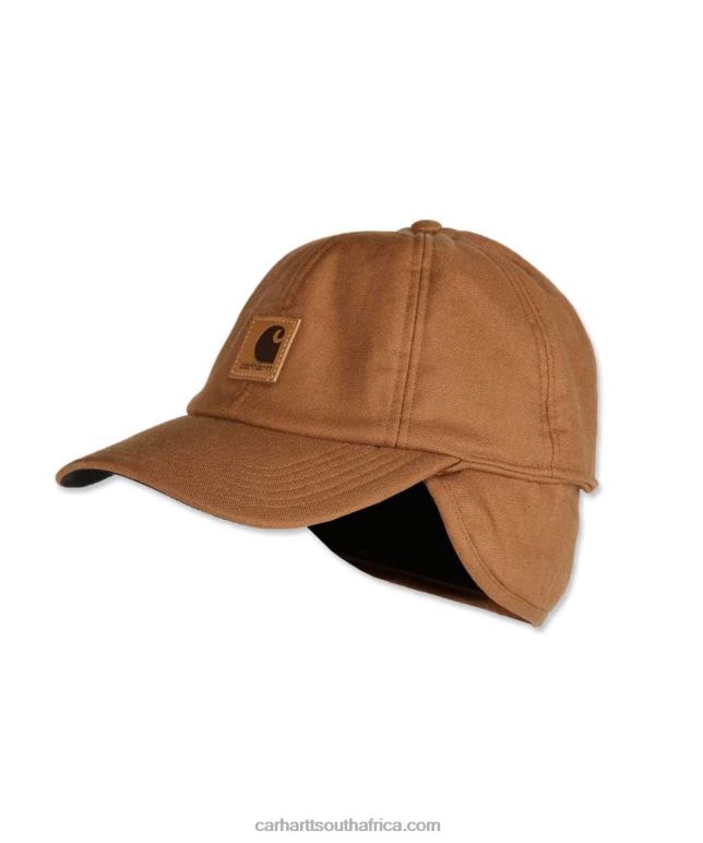 Men Carhartt Brown 6D80X93 Carhartt Stretch Fitted Earflap Cap