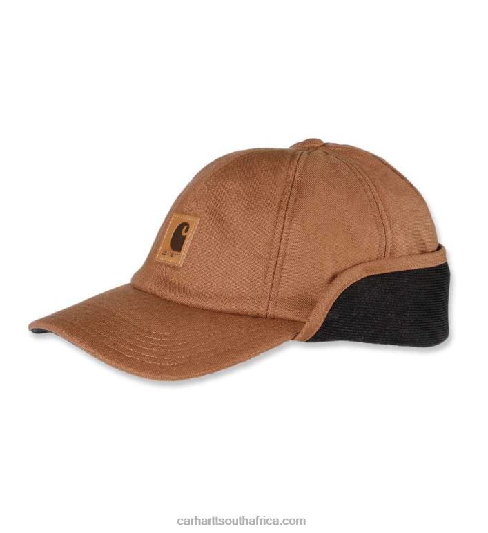 Men Carhartt Brown 6D80X93 Carhartt Stretch Fitted Earflap Cap
