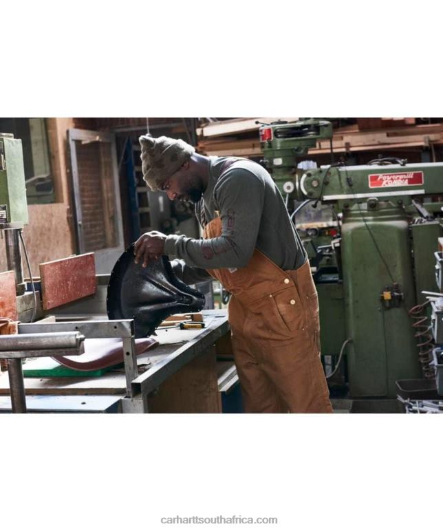 Men Black 6D80X74 Carhartt Relaxed Fit Duck Bib Overall