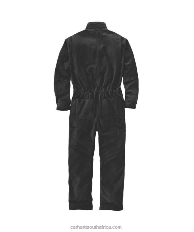 Men Black 6D80X76 Carhartt Loose Fit Washed Duck Insulated Coverall