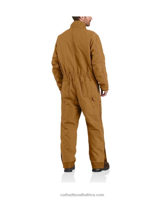 Men Black 6D80X76 Carhartt Loose Fit Washed Duck Insulated Coverall
