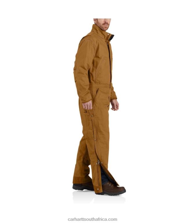 Men Black 6D80X76 Carhartt Loose Fit Washed Duck Insulated Coverall