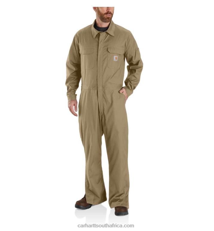 Men Dark Khaki 6D80X79 Carhartt Rugged Flex Canvas Coverall