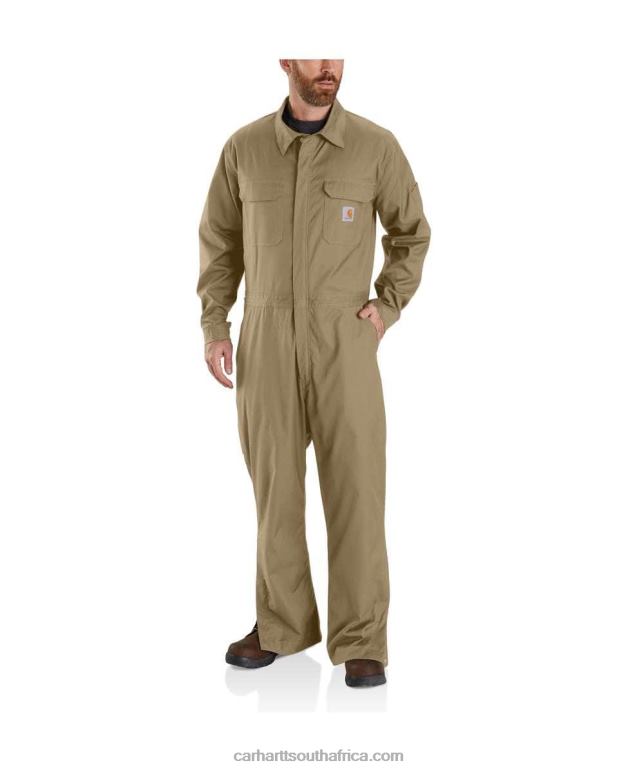 Men Dark Khaki 6D80X79 Carhartt Rugged Flex Canvas Coverall