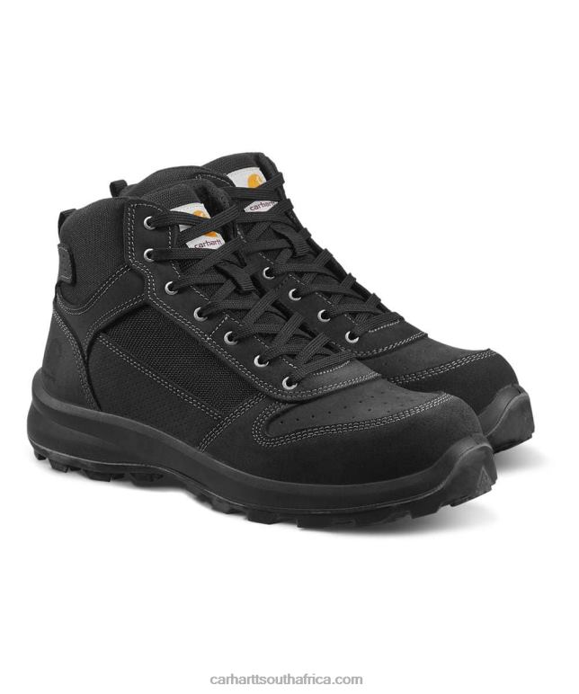 Men Black 6D80X158 Carhartt Michigan Rugged Flex S1P Midcut Zip Safety Boot