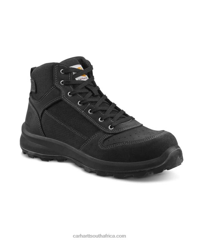 Men Black 6D80X158 Carhartt Michigan Rugged Flex S1P Midcut Zip Safety Boot