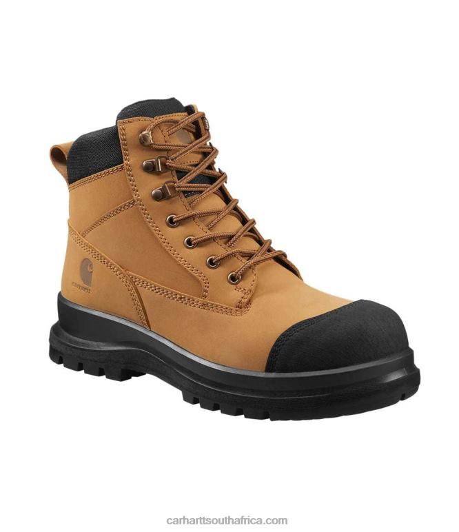 Men Wheat 6D80X160 Carhartt Detroit Rugged Flex S3 6 Inch Zip Safety Boot