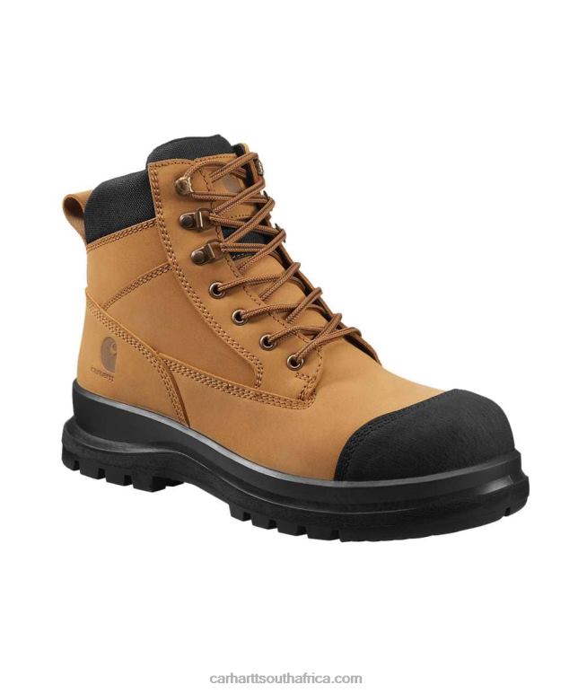 Men Wheat 6D80X160 Carhartt Detroit Rugged Flex S3 6 Inch Zip Safety Boot