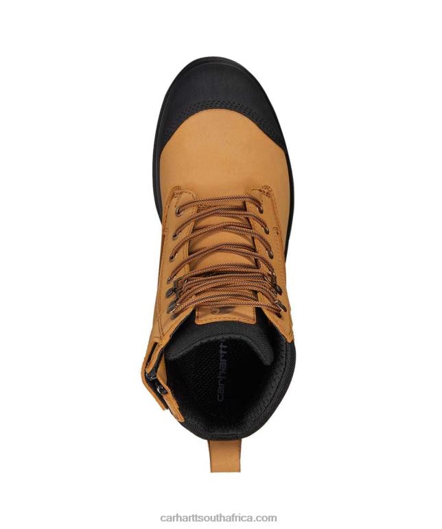 Men Wheat 6D80X160 Carhartt Detroit Rugged Flex S3 6 Inch Zip Safety Boot