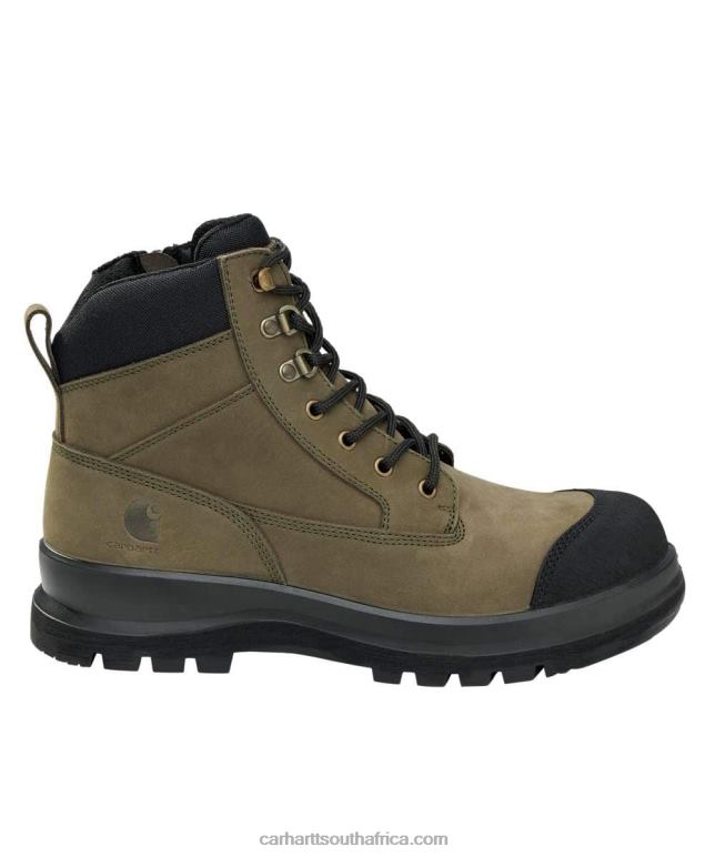 Men Wheat 6D80X160 Carhartt Detroit Rugged Flex S3 6 Inch Zip Safety Boot