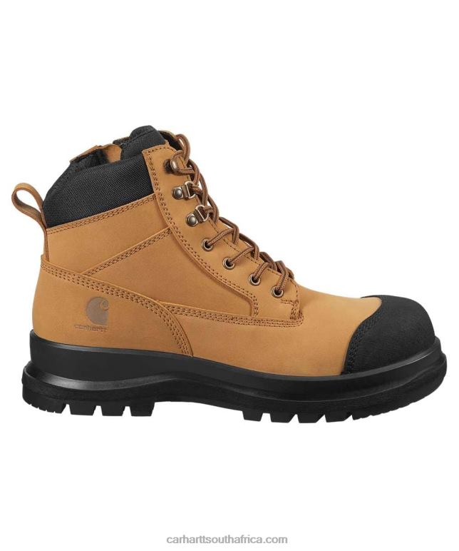 Men Wheat 6D80X160 Carhartt Detroit Rugged Flex S3 6 Inch Zip Safety Boot