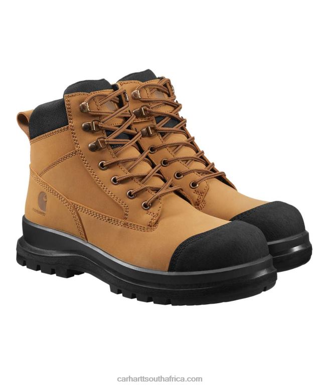 Men Wheat 6D80X160 Carhartt Detroit Rugged Flex S3 6 Inch Zip Safety Boot