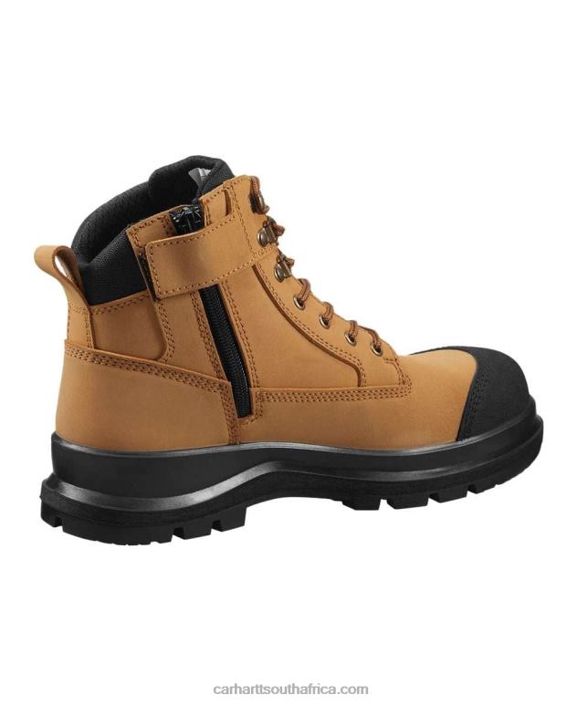 Men Wheat 6D80X160 Carhartt Detroit Rugged Flex S3 6 Inch Zip Safety Boot