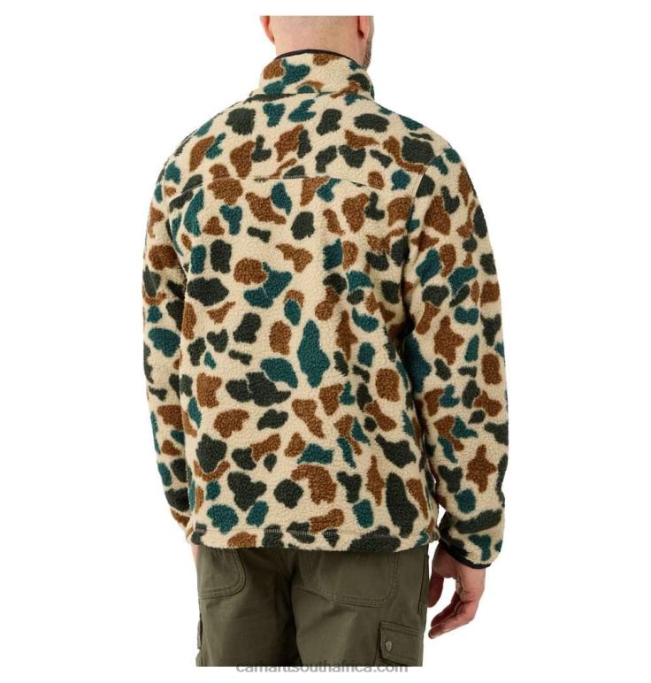Men 1972 Duck Camo 6D80X50 Carhartt Relaxed Fit Fleece Pullover