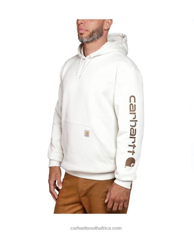 Men Alpine Blue Heather 6D80X38 Carhartt Loose Fit Midweight Logo Sleeve Graphic Sweatshirt