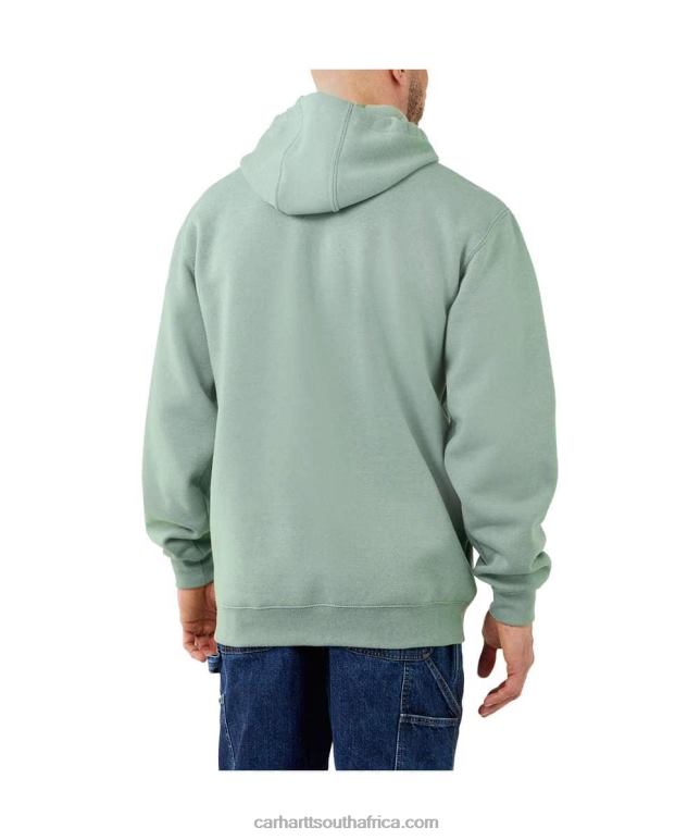 Men Alpine Blue Heather 6D80X38 Carhartt Loose Fit Midweight Logo Sleeve Graphic Sweatshirt