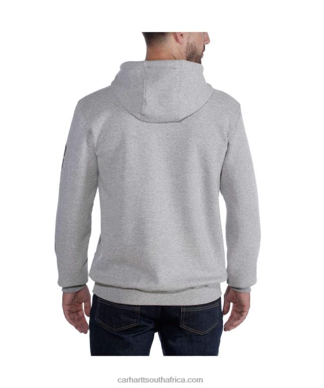 Men Alpine Blue Heather 6D80X38 Carhartt Loose Fit Midweight Logo Sleeve Graphic Sweatshirt