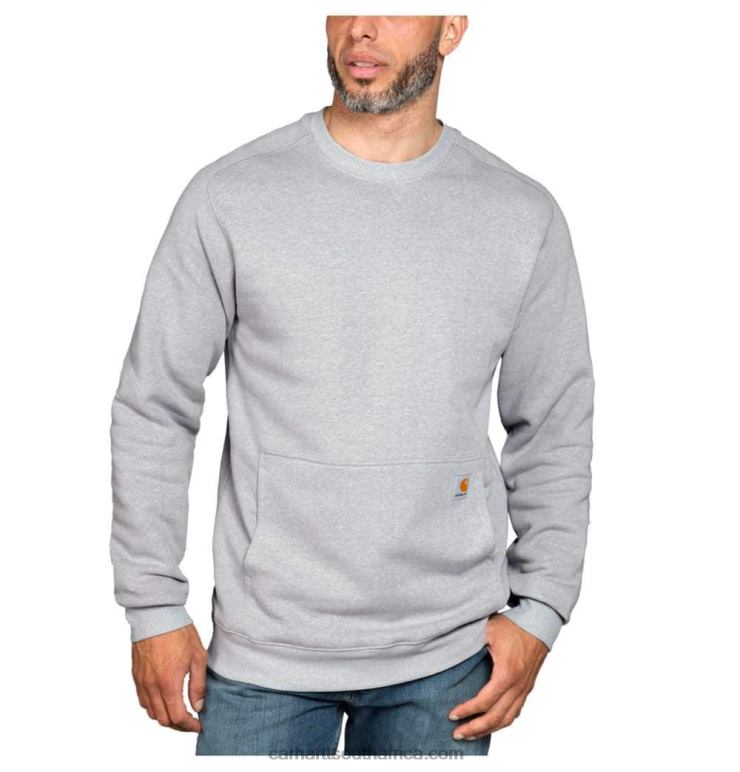 Men Asphalt Heather 6D80X44 Carhartt Force Relaxed Fit Lightweight Crewneck Sweatshirt
