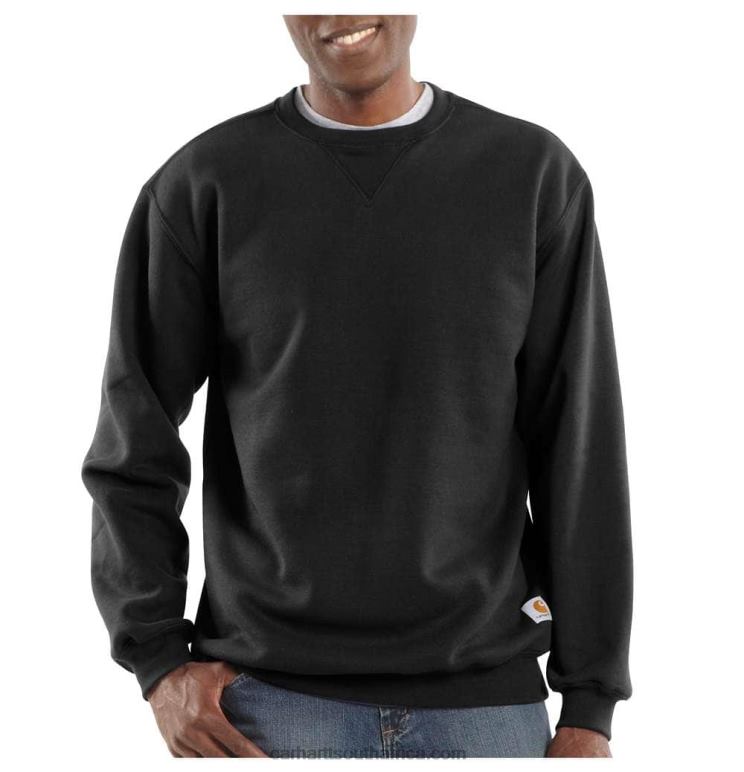 Men Black 6D80X39 Carhartt Loose Fit Midweight Crewneck Sweatshirt