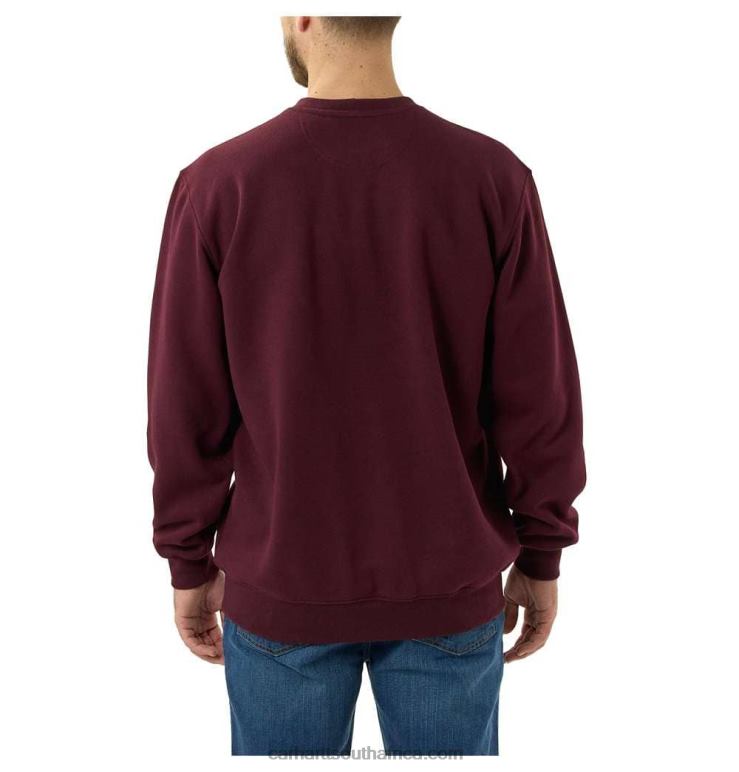 Men Heather Grey 6D80X45 Carhartt Loose Fit Midweight Crewneck Block Logo Graphic Sweatshirt