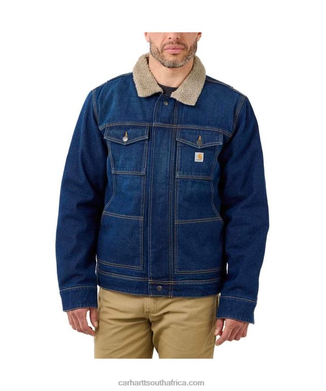 Men Beech 6D80X24 Carhartt Relaxed Fit Denim Sherpa-Lined Jacket