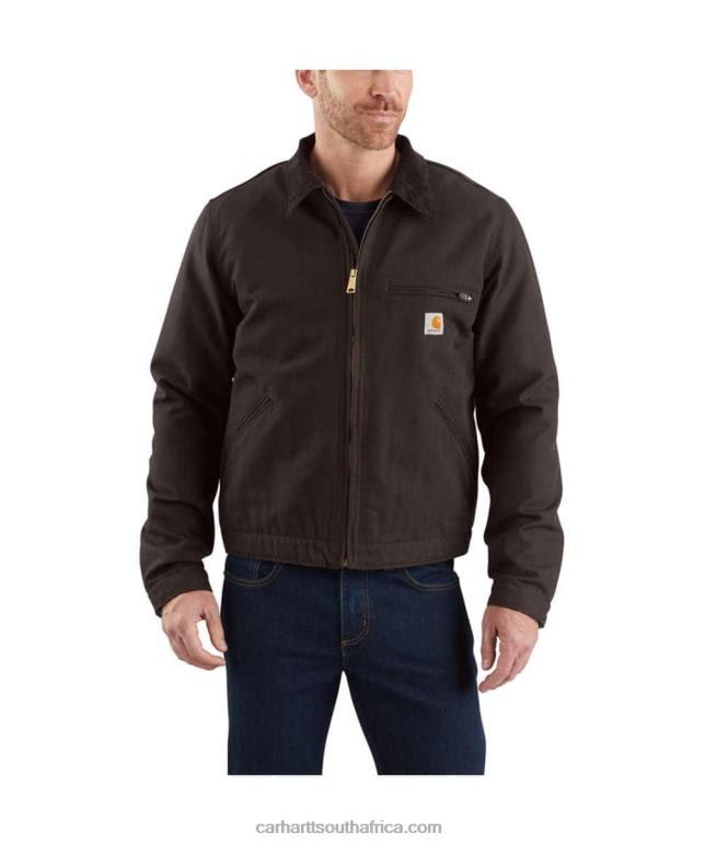 Men Black 6D80X17 Carhartt Relaxed Fit Duck Blanket Lined Detroit Jacket