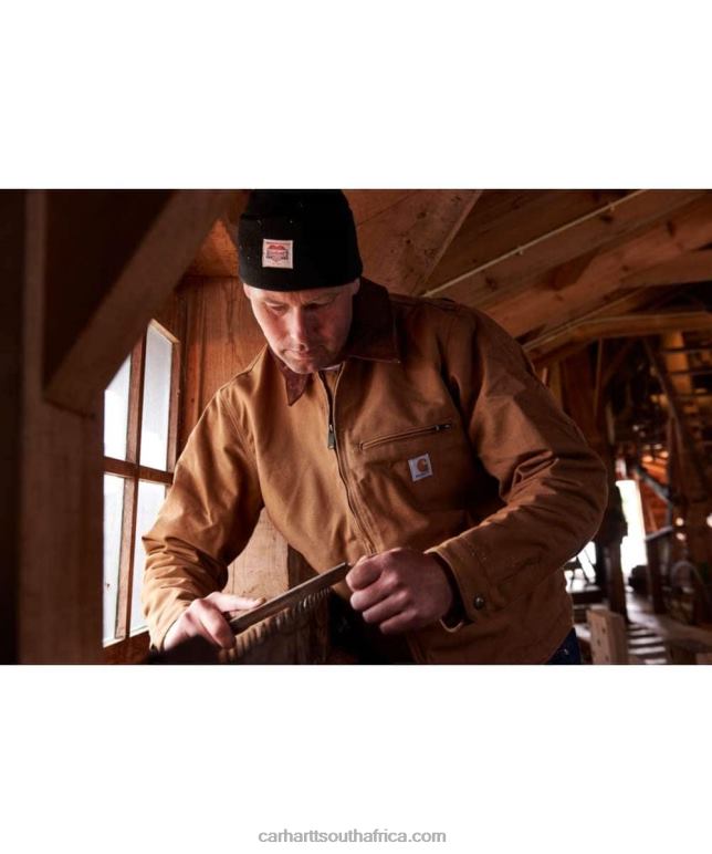 Men Black 6D80X17 Carhartt Relaxed Fit Duck Blanket Lined Detroit Jacket