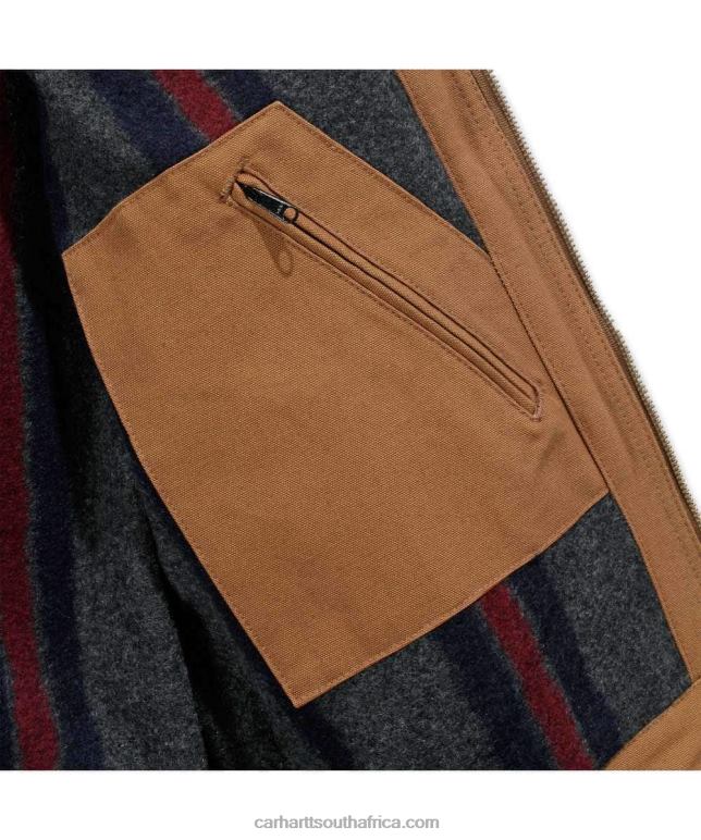 Men Black 6D80X17 Carhartt Relaxed Fit Duck Blanket Lined Detroit Jacket