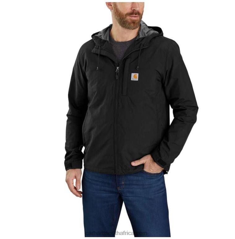Men Black 6D80X18 Carhartt Rain Defender Relaxed Fit Lightweight Jacket