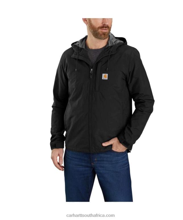 Men Black 6D80X18 Carhartt Rain Defender Relaxed Fit Lightweight Jacket