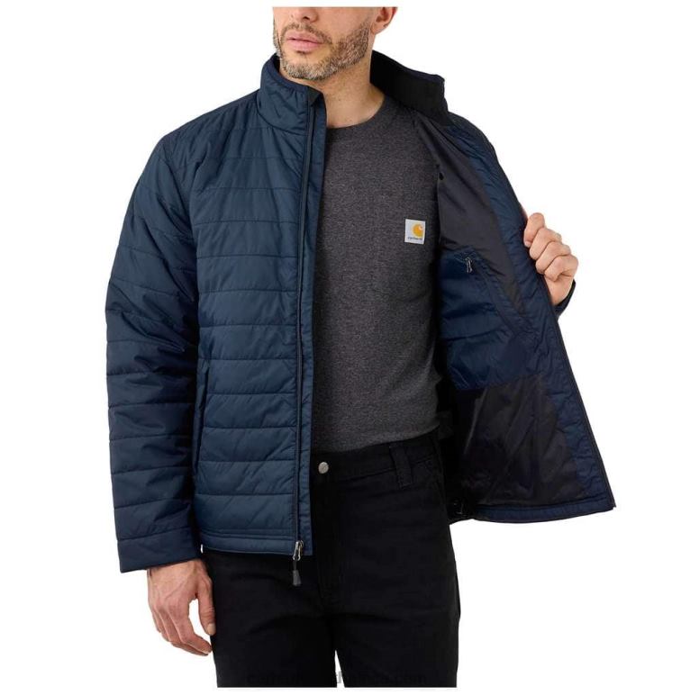 Men Black 6D80X22 Carhartt Rain Defender Relaxed Fit Lightweight Insulated Jacket