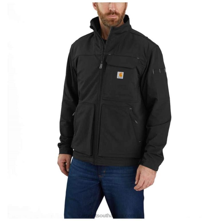 Men Black 6D80X23 Carhartt Super Dux Relaxed Fit Lightweight Mock Neck Jacket