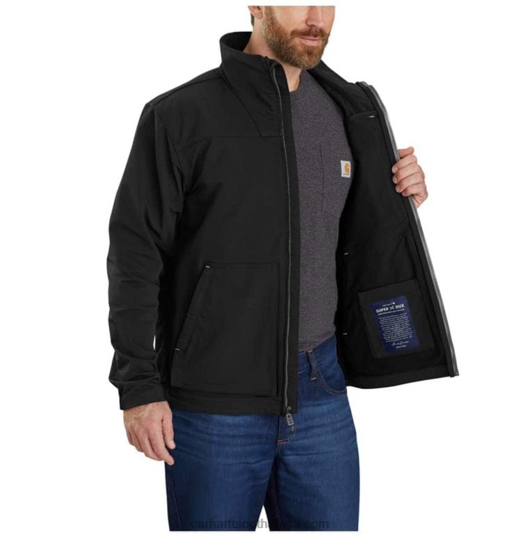 Men Black 6D80X23 Carhartt Super Dux Relaxed Fit Lightweight Mock Neck Jacket