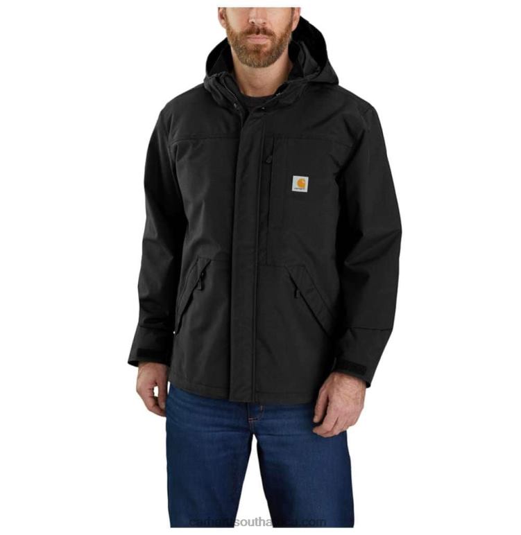 Men Black 6D80X29 Carhartt Storm Defender Loose Fit Heavyweight Jacket