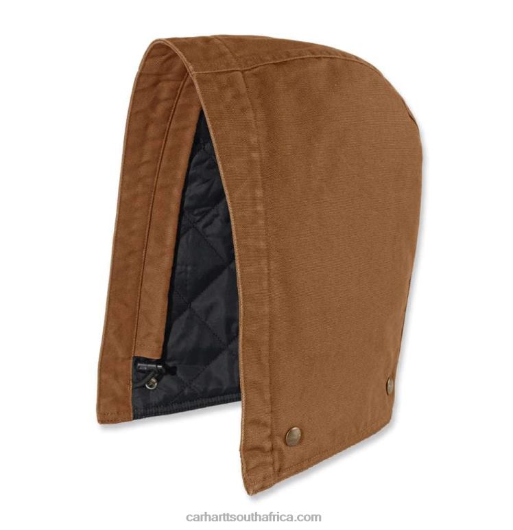 Men Black 6D80X33 Carhartt Washed Duck Insulated Hood