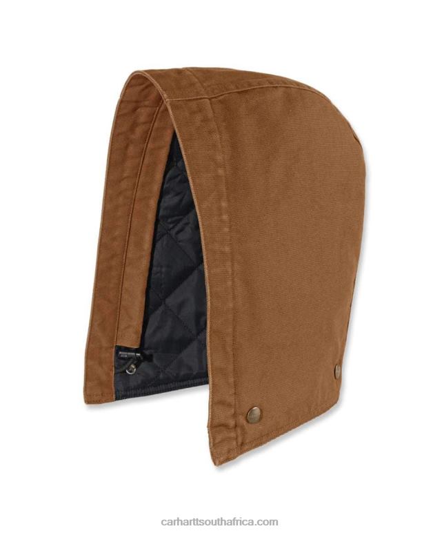 Men Black 6D80X33 Carhartt Washed Duck Insulated Hood